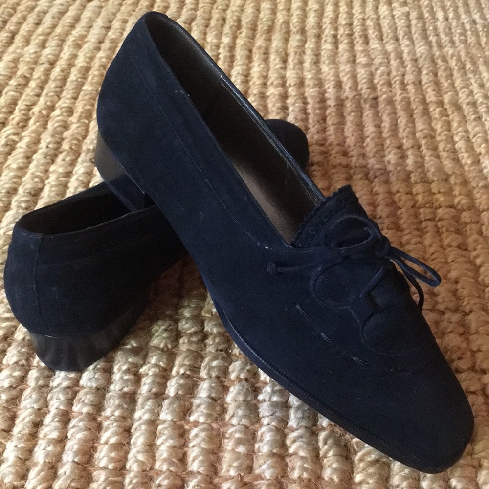 New Bruno Magli black suede loafers